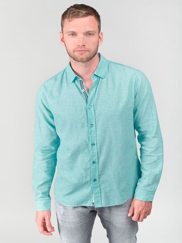 Coupe regular Chemise 'Rodes' Le Temps Des Cerises en bleu : devant