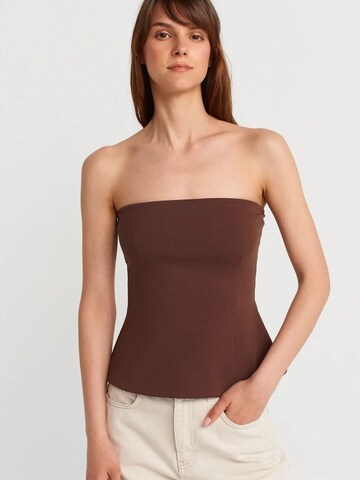 Dilvin Top in Brown: front