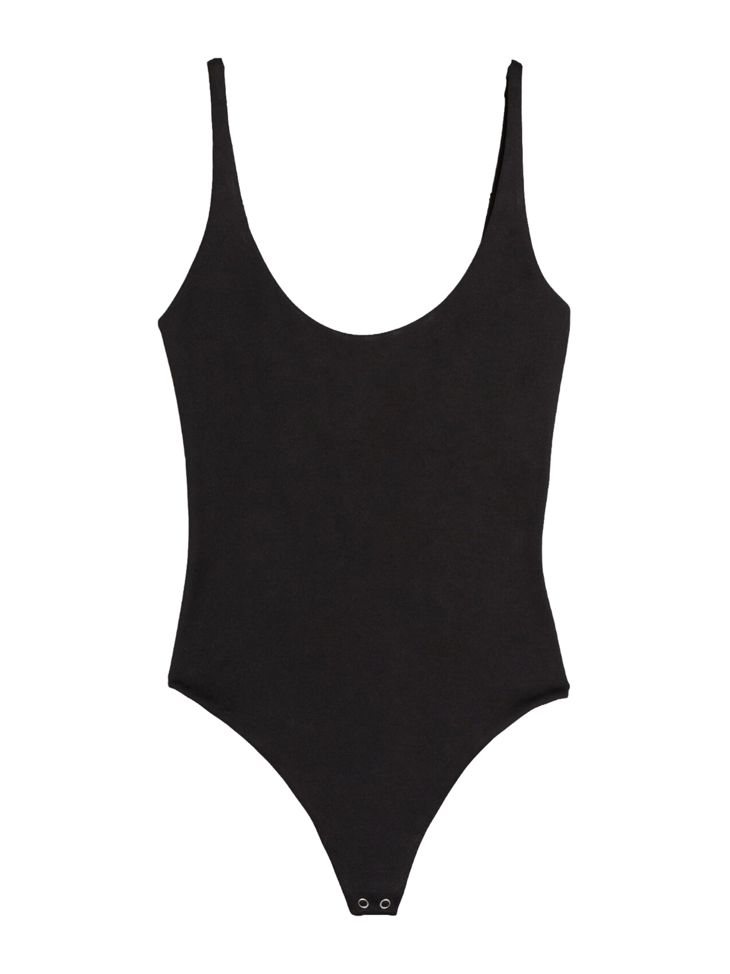Bershka T-shirtbody i svart: framsida