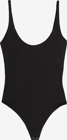 Bershka T-shirtbody i svart: framsida