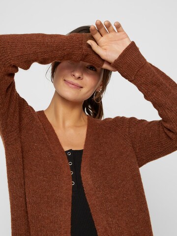 PIECES Knit Cardigan 'Ellen' in Brown