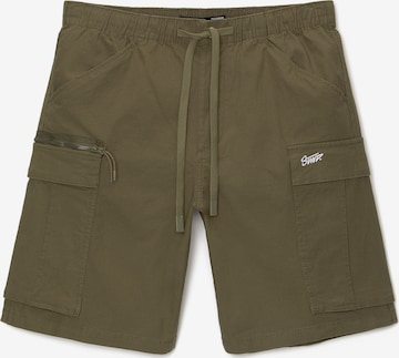 Pull&BearLoosefit Cargo hlače - zelena boja: prednji dio