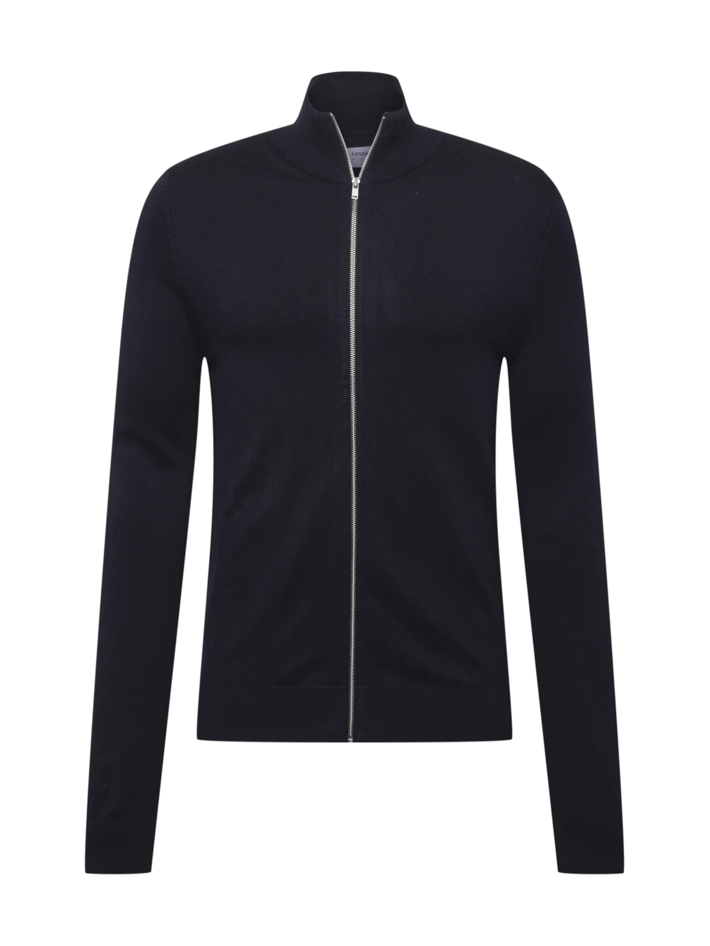 Lindbergh Πλεκτή ζακέτα σε μαύρο: μπροστά