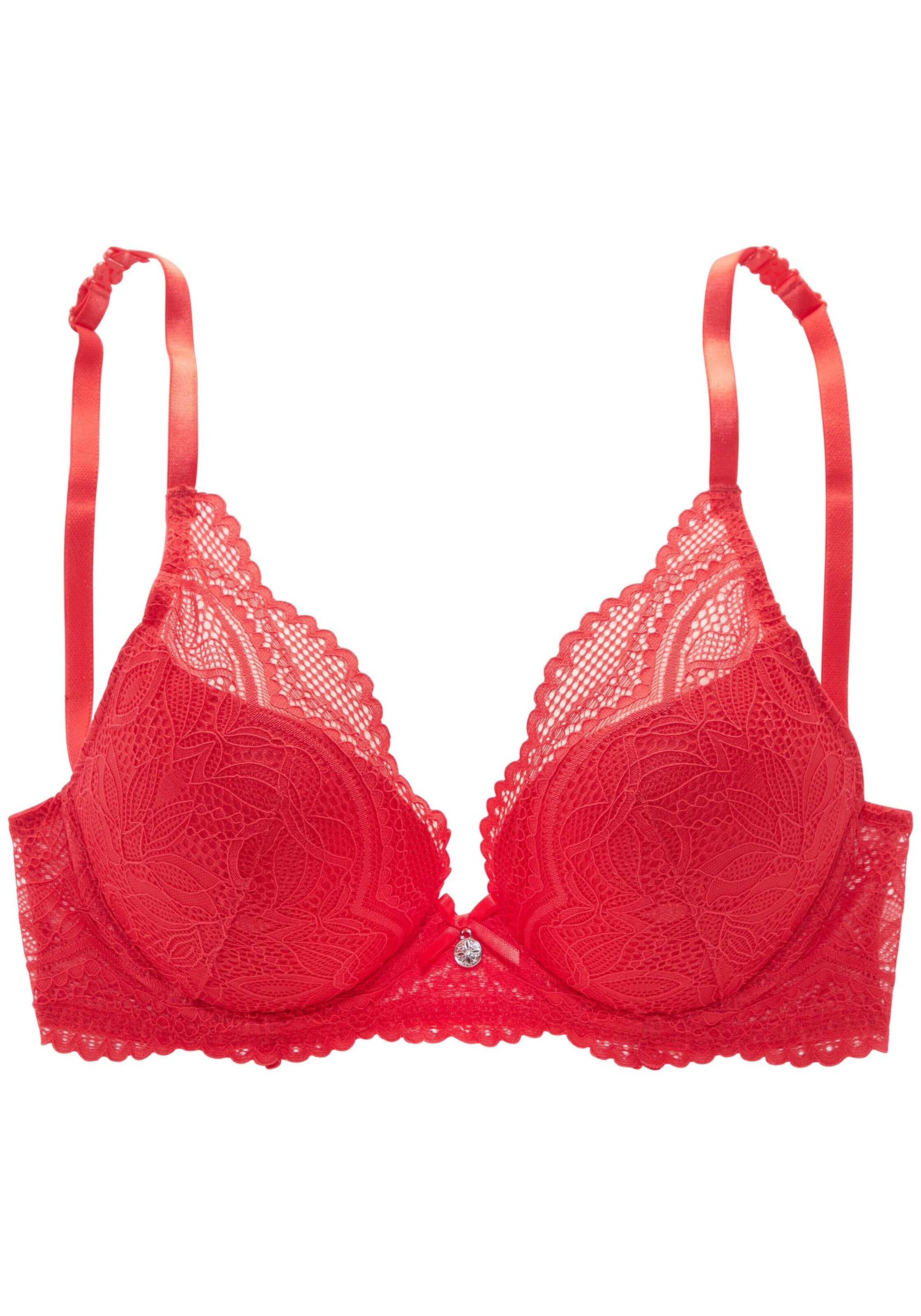NUANCE Push-up BH i rød: forside
