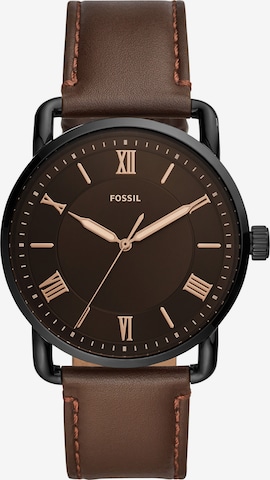 FOSSIL Analog klocka i brun: framsida