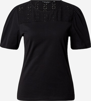 T-shirt 'Broderie Yoke' Dorothy Perkins en noir : devant