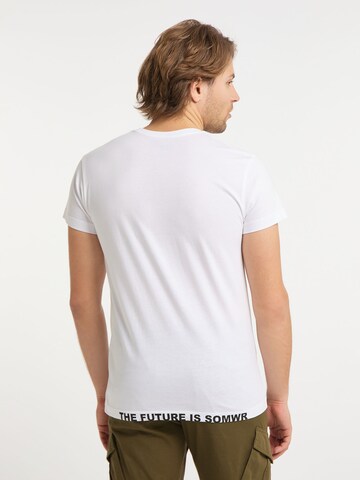 SOMWR T-Shirt 'FCK PLST' (GOTS) in Weiß