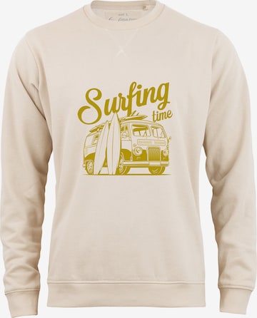 Sweat-shirt 'Surfing Time' Cotton Prime en beige : devant