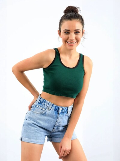 Tommy Life Topp 'Crop Top' XS suuruses roheline, Tootevaade