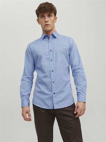 JACK & JONES Slim Fit Hemd 'JJETrekota' in Blau: Vorderseite
