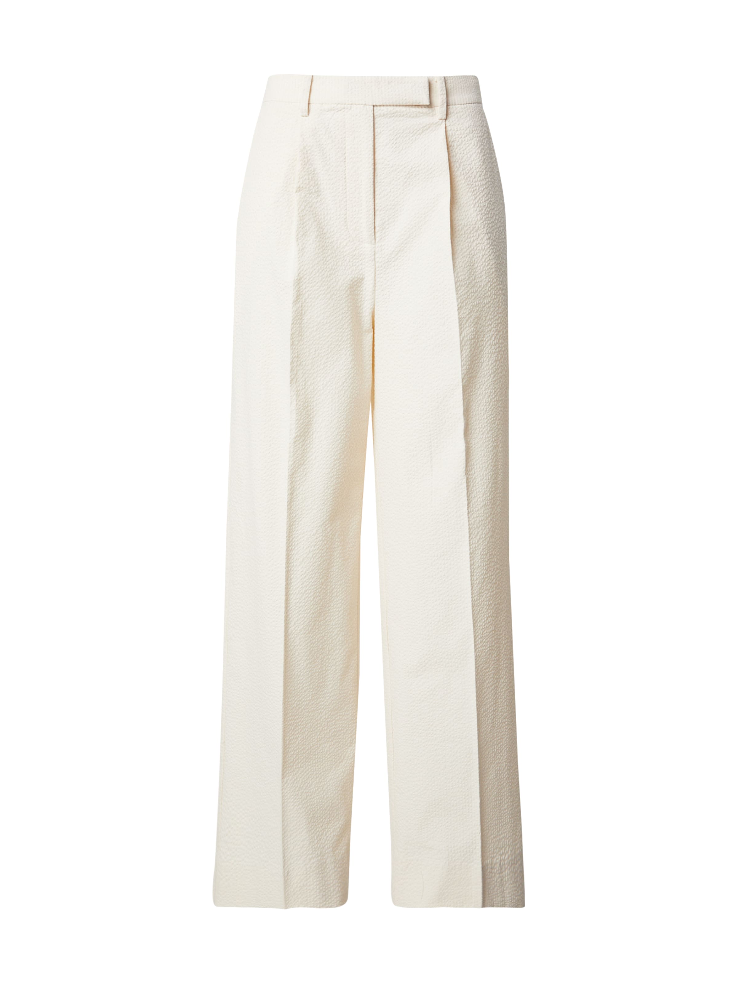 SECOND FEMALE Wide leg Pleat-Front Pants in White: front