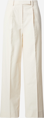 SECOND FEMALEWide Leg/ Široke nogavice Hlače s naborima - bijela boja: prednji dio