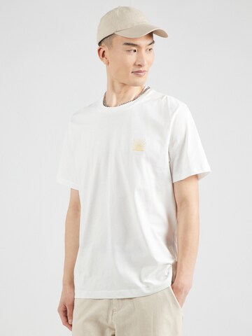 Tricou 'SLHASPEN' de la SELECTED pe bej: față
