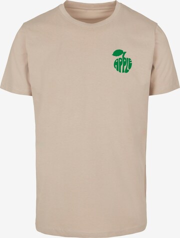 Merchcode Shirt 'Beatles - Apple Words' in Beige: voorkant