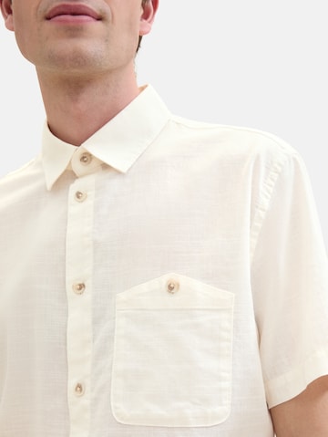 TOM TAILOR DENIM Regular fit Button Up Shirt in Beige