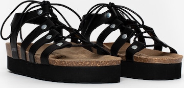 Bayton Sandalen met riem 'Jaen' in Zwart