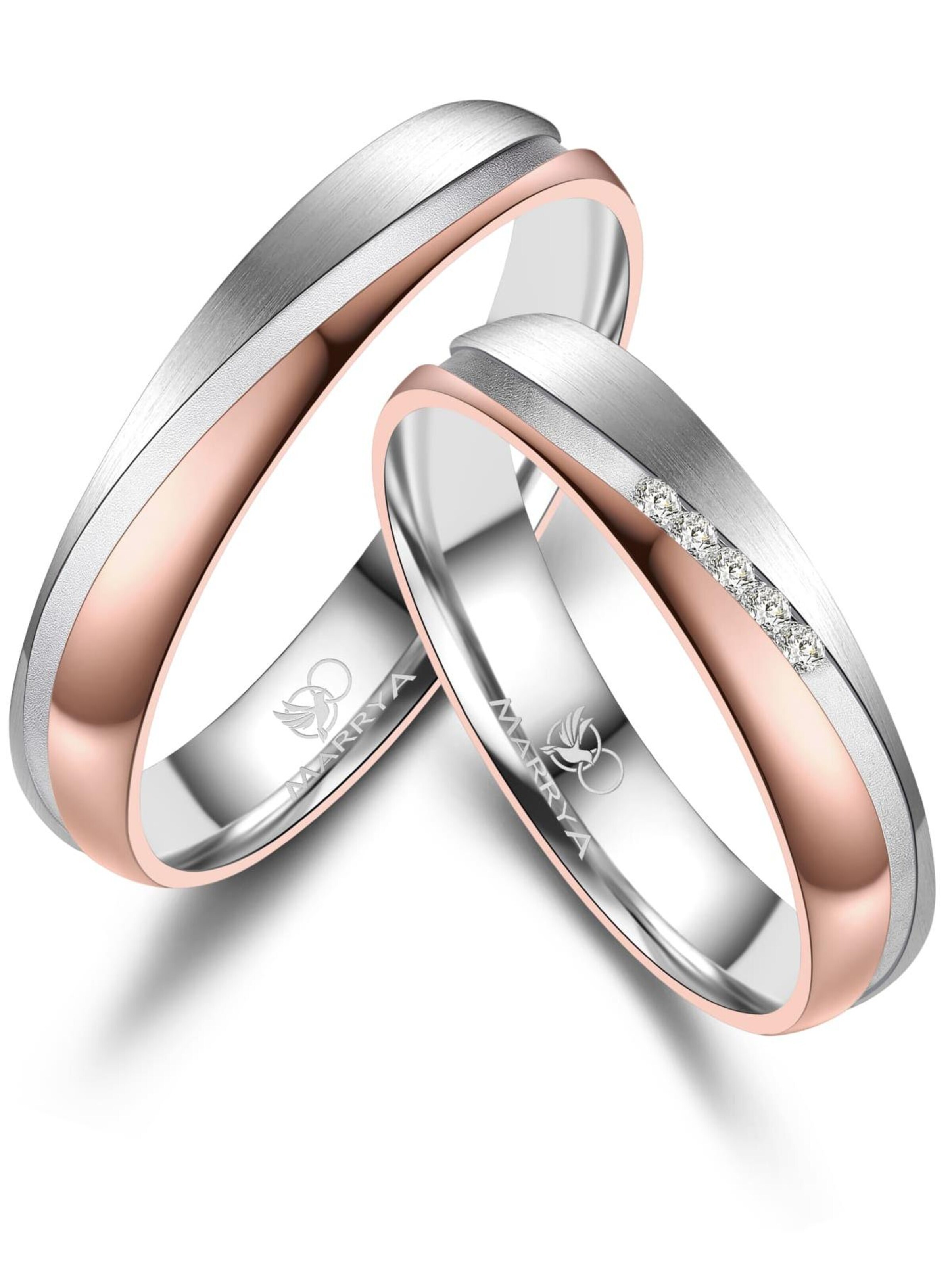 MARRYA Ring 'MARRYA ES-42 Eheringe aus Edelstahl' in Zilver: voorkant