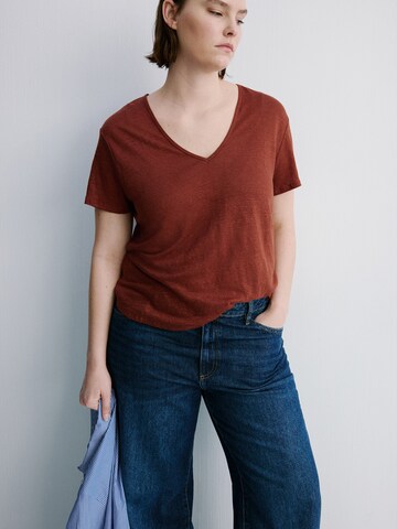 MANGO Majica 'LINITO' | rdeča barva