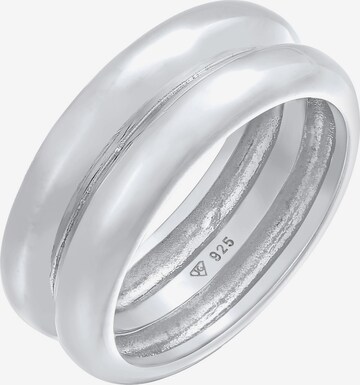 ELLI PREMIUM Ring 'Chunky' in Zilver: voorkant