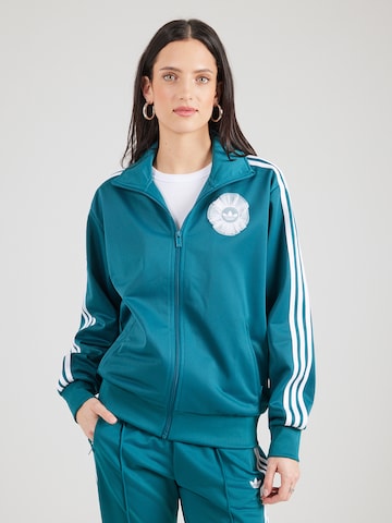 ADIDAS ORIGINALS Кофта на молнии в Зеленый: спереди