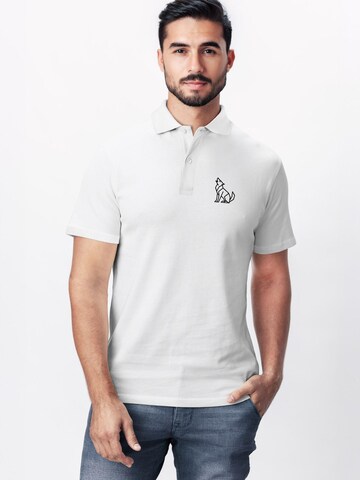 Neverless Shirt 'Polygon Wolf Sit' in White