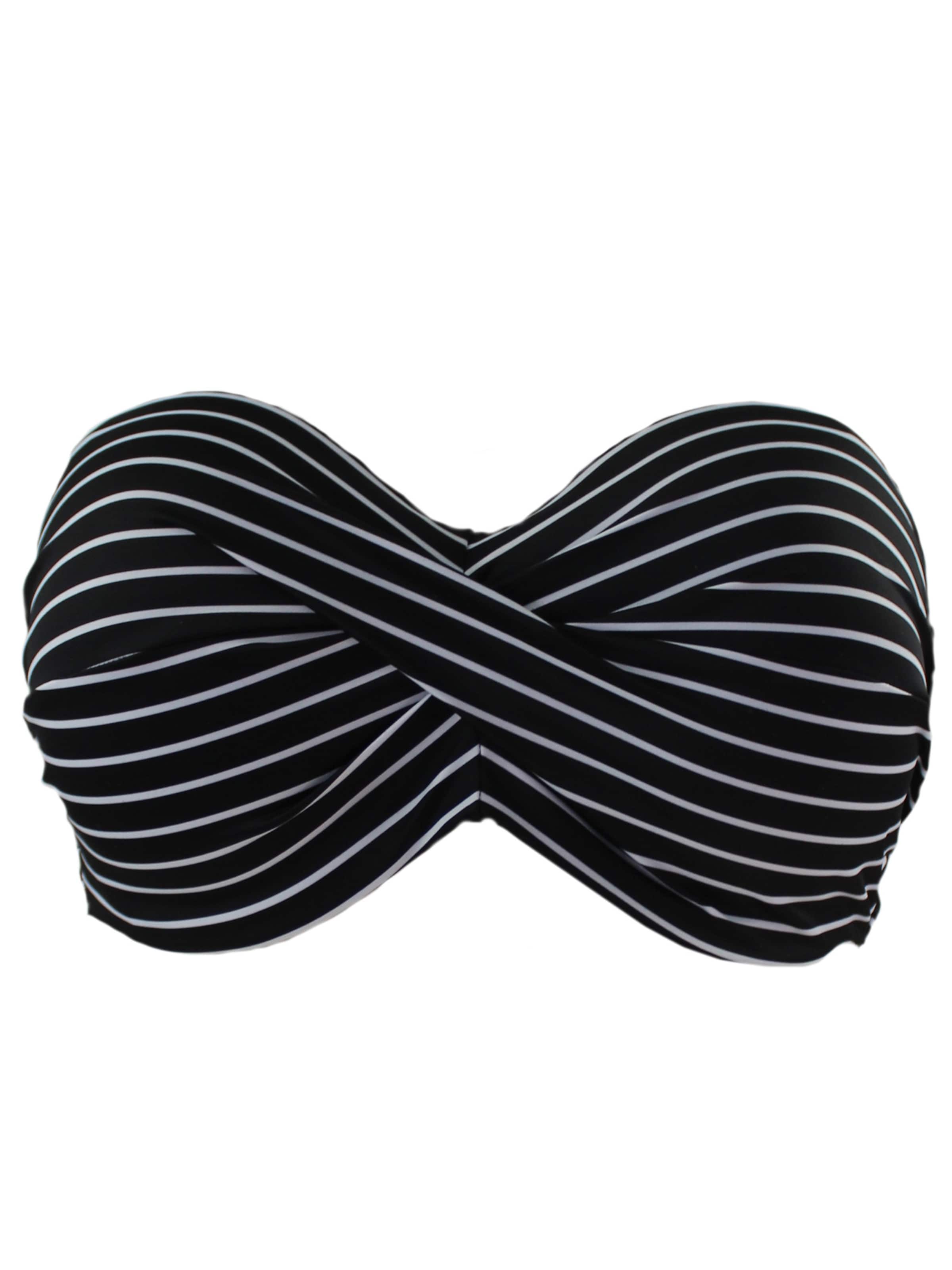 SugarShape Bandeau Bikinitop 'Monaco' in Zwart: voorkant