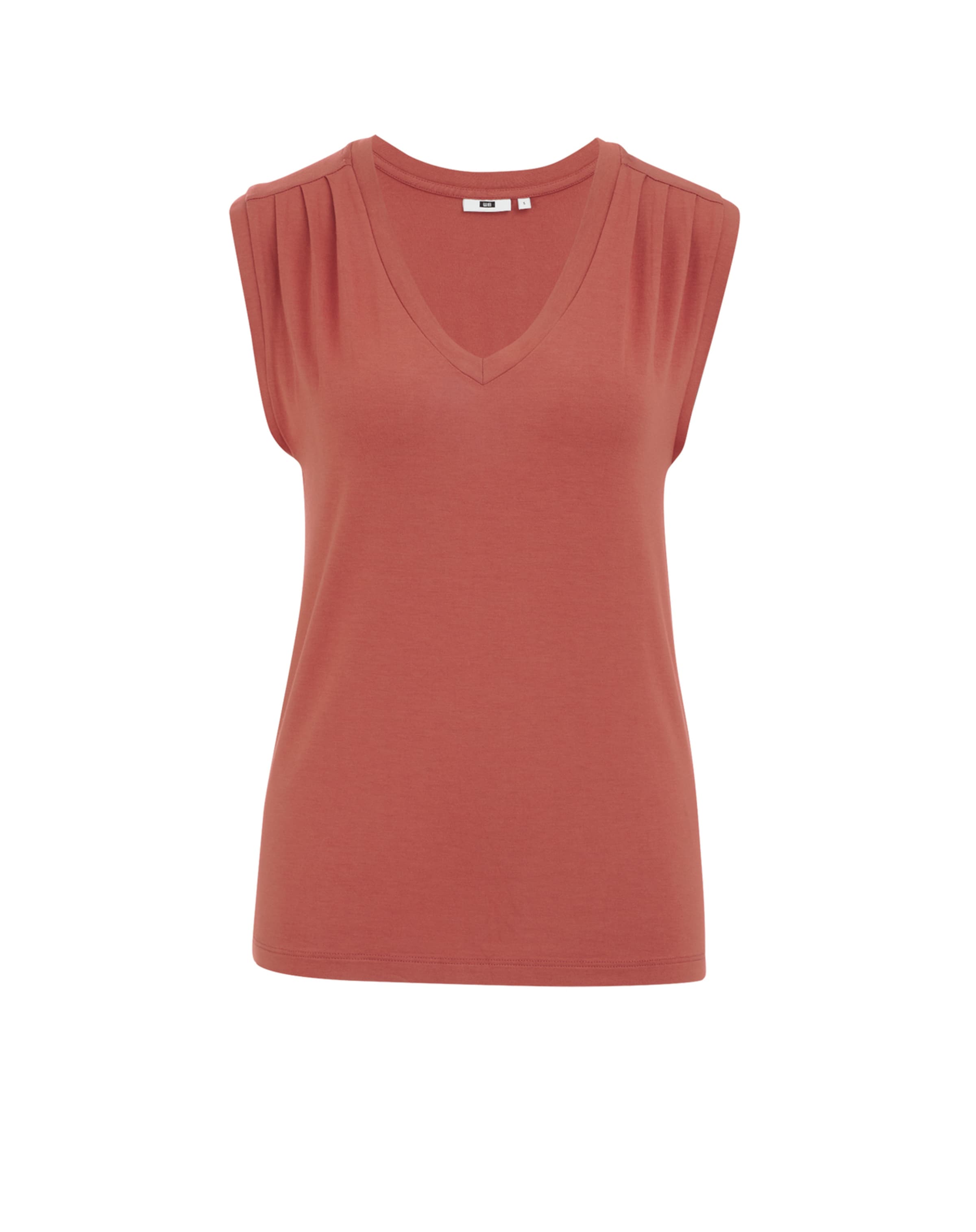 Top de la WE Fashion pe roșu: față