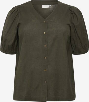 KAFFE CURVE Bluzka 'Vicca' w kolorze zielony: przód
