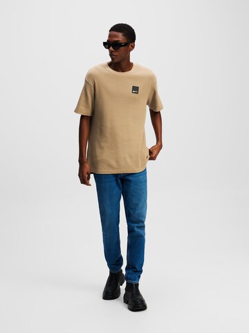 KARL LAGERFELD JEANS Shirt 'WAFFLE' in Brown
