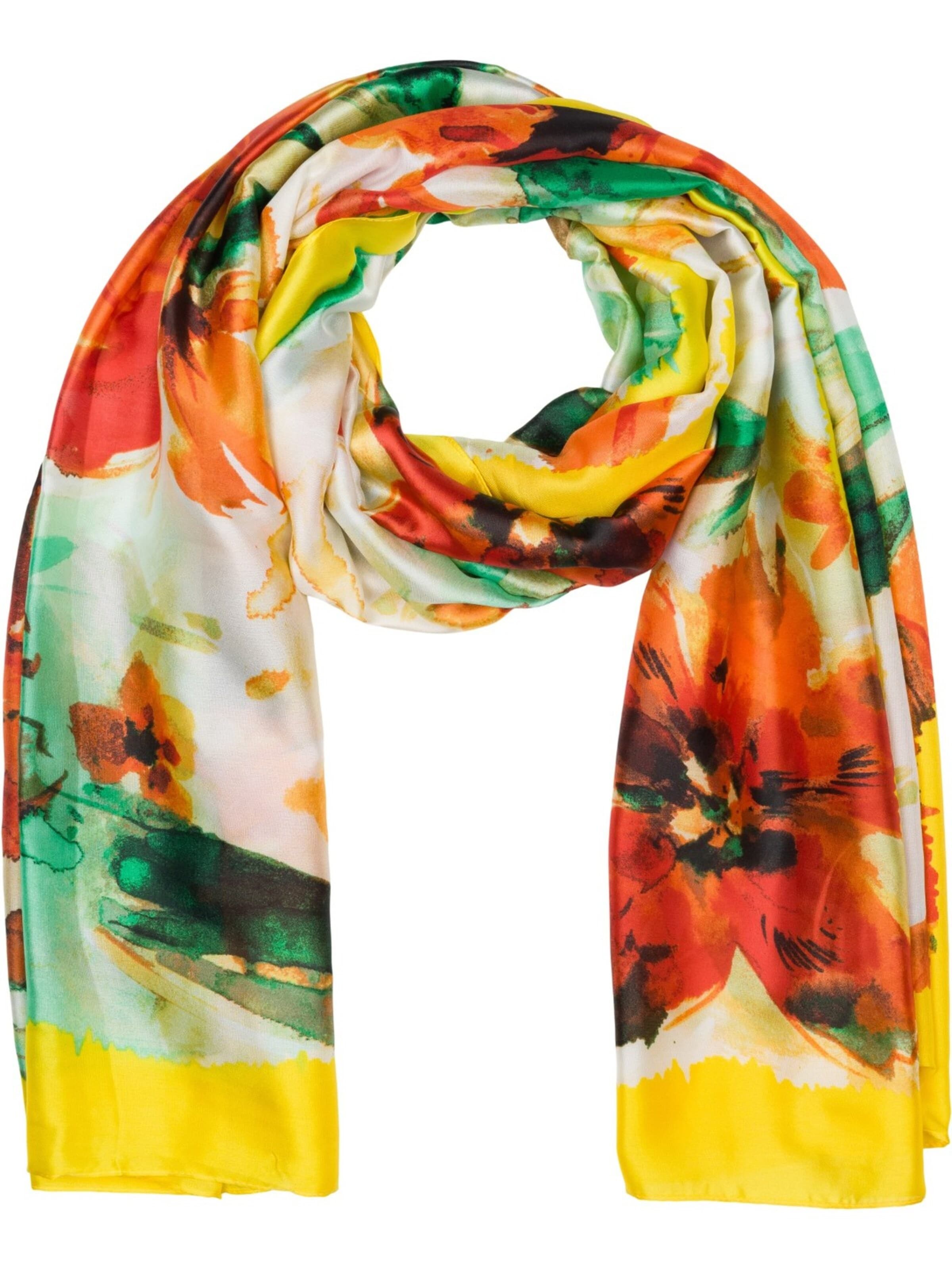 styleBREAKER Schal 'Schal mit Aquarell Blumen Muster'‌‌‌‌‌‌ in One Size in gelb, Produktansicht