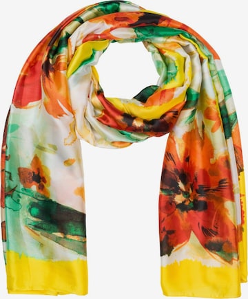styleBREAKER Schal 'Schal mit Aquarell Blumen Muster' in Gelb: Vorderseite