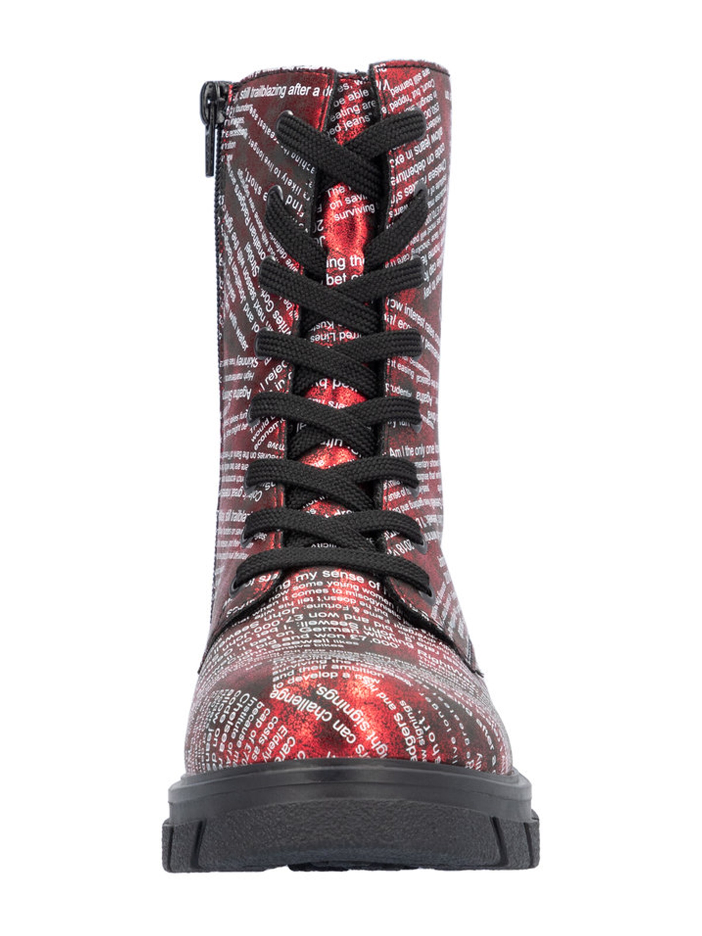 Rieker Šněrovací kozačky – červená