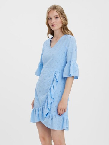 VERO MODA Dress 'Broderie Anglaise' in Blue: front