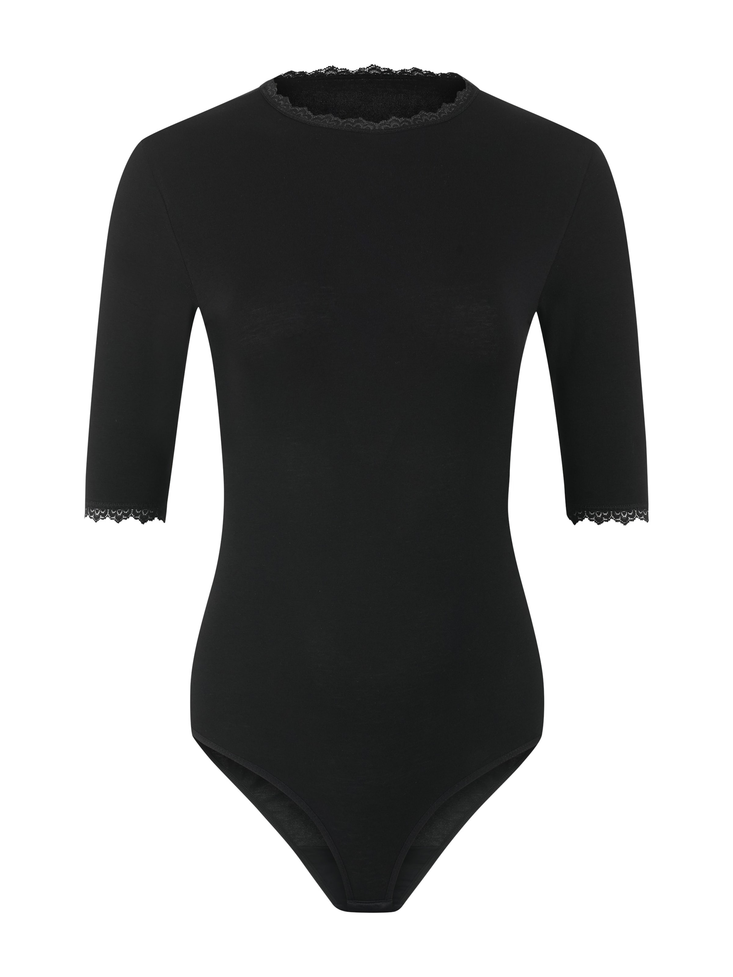 Evoni Shirt Bodysuit in Black: front