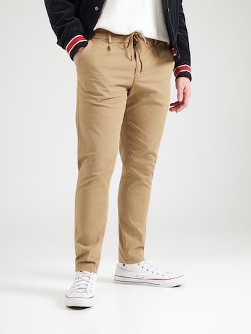 Lindbergh Ozke Hlače z naborki 'Superflex' | bež barva: sprednja stran