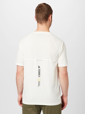 Tricou funcțional 'National Geographic' de la ADIDAS TERREX pe alb