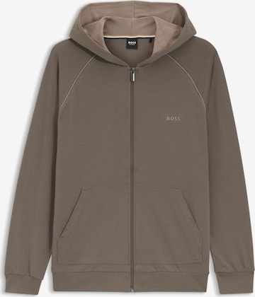 BOSS Zip-Up Hoodie in Brown: front