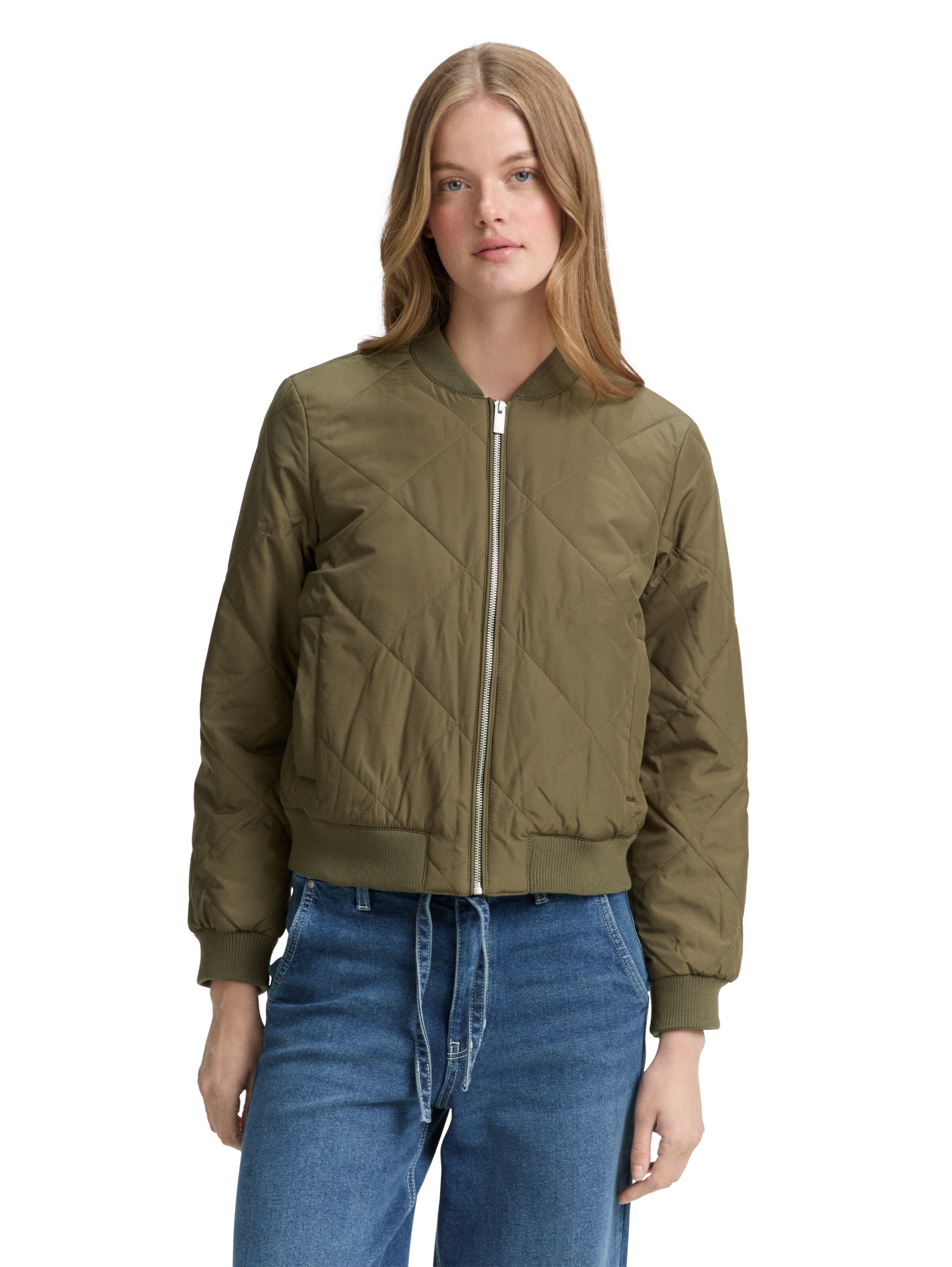 TOM TAILOR DENIM Between-Season Jacket in Green: front