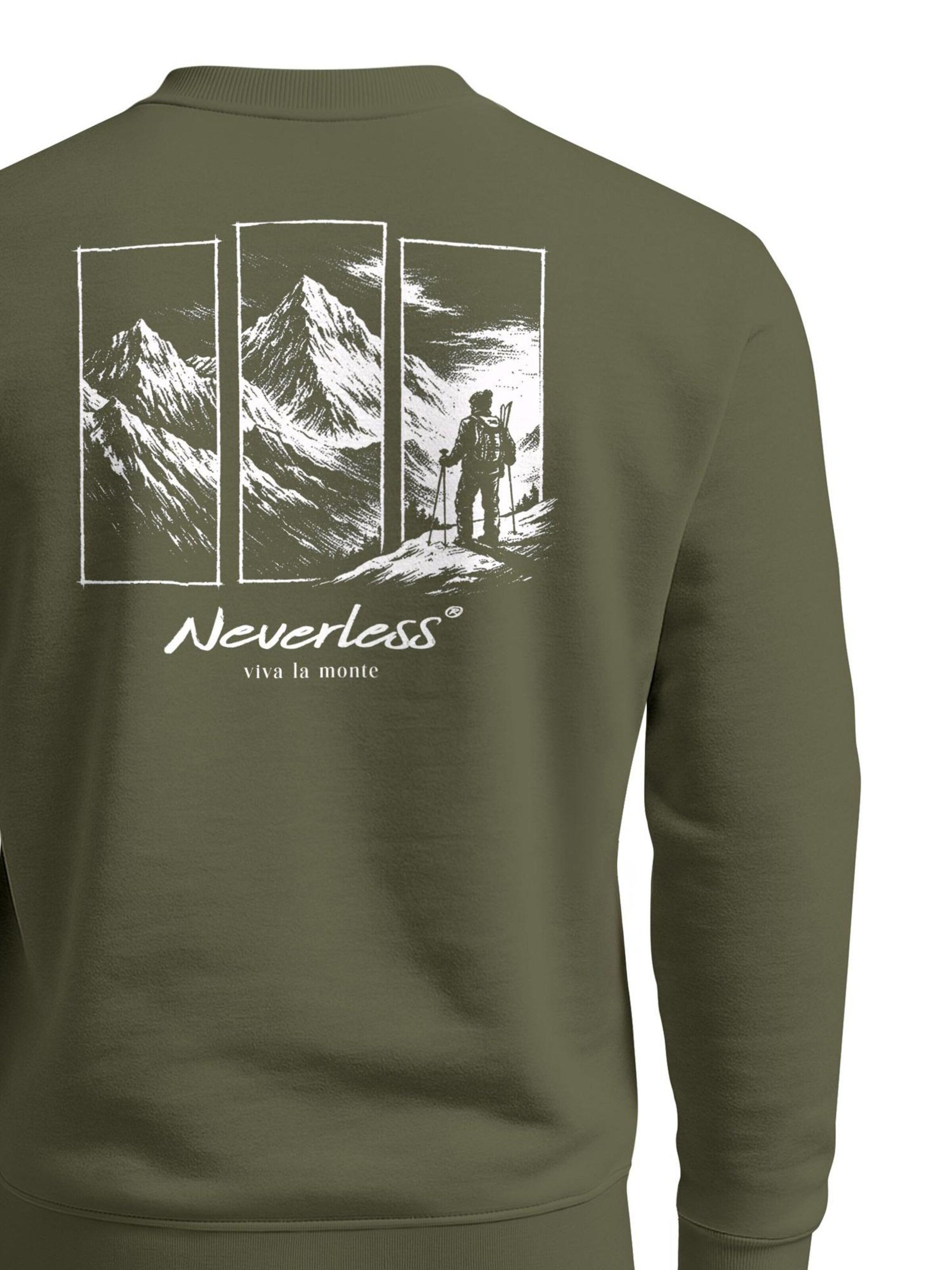 Neverless Sweatshirt 'viva la monte' in Green
