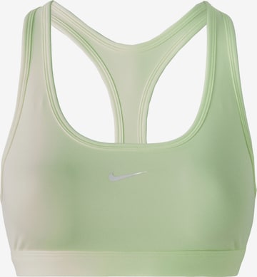 NIKE Спортивный бюстгальтер 'Swoosh' в Зеленый: спереди