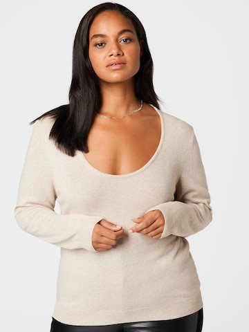 Guido Maria Kretschmer Curvy Collection Sweater 'Maja' in Beige: front