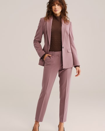 WE Fashion Úzky strih Nohavice s pukmi - Ružová