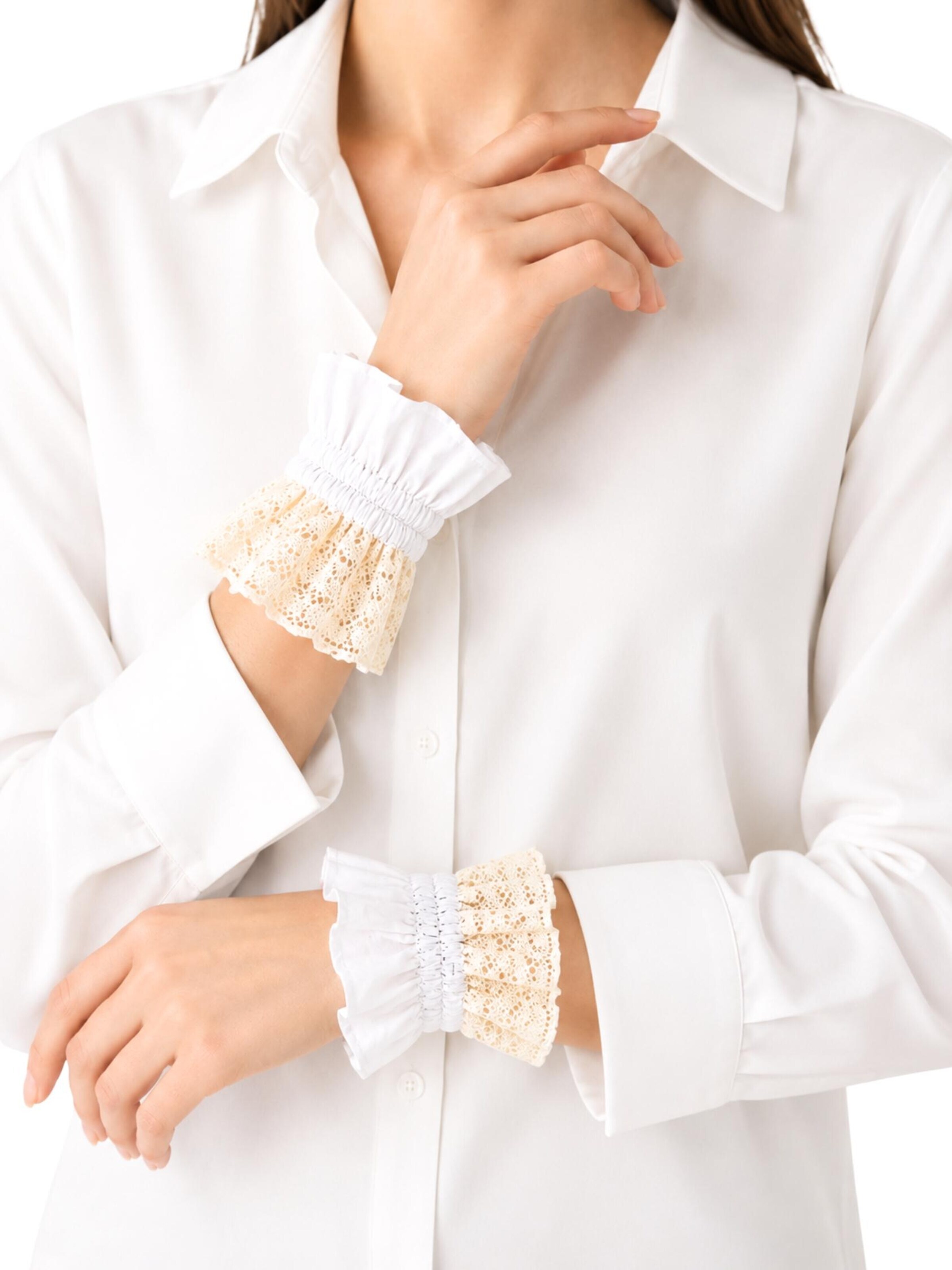 Christine on the clouds - Calentador de brazos 'Sleeve cuffs' en blanco