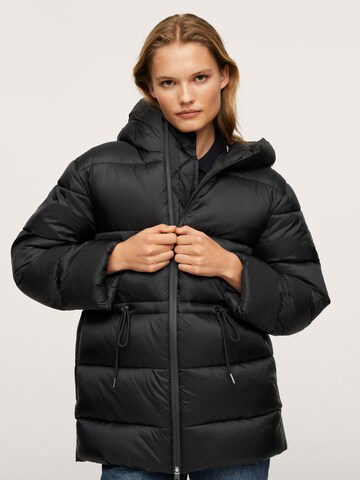 MANGO Winter Jacket 'Nepal' in Black: front