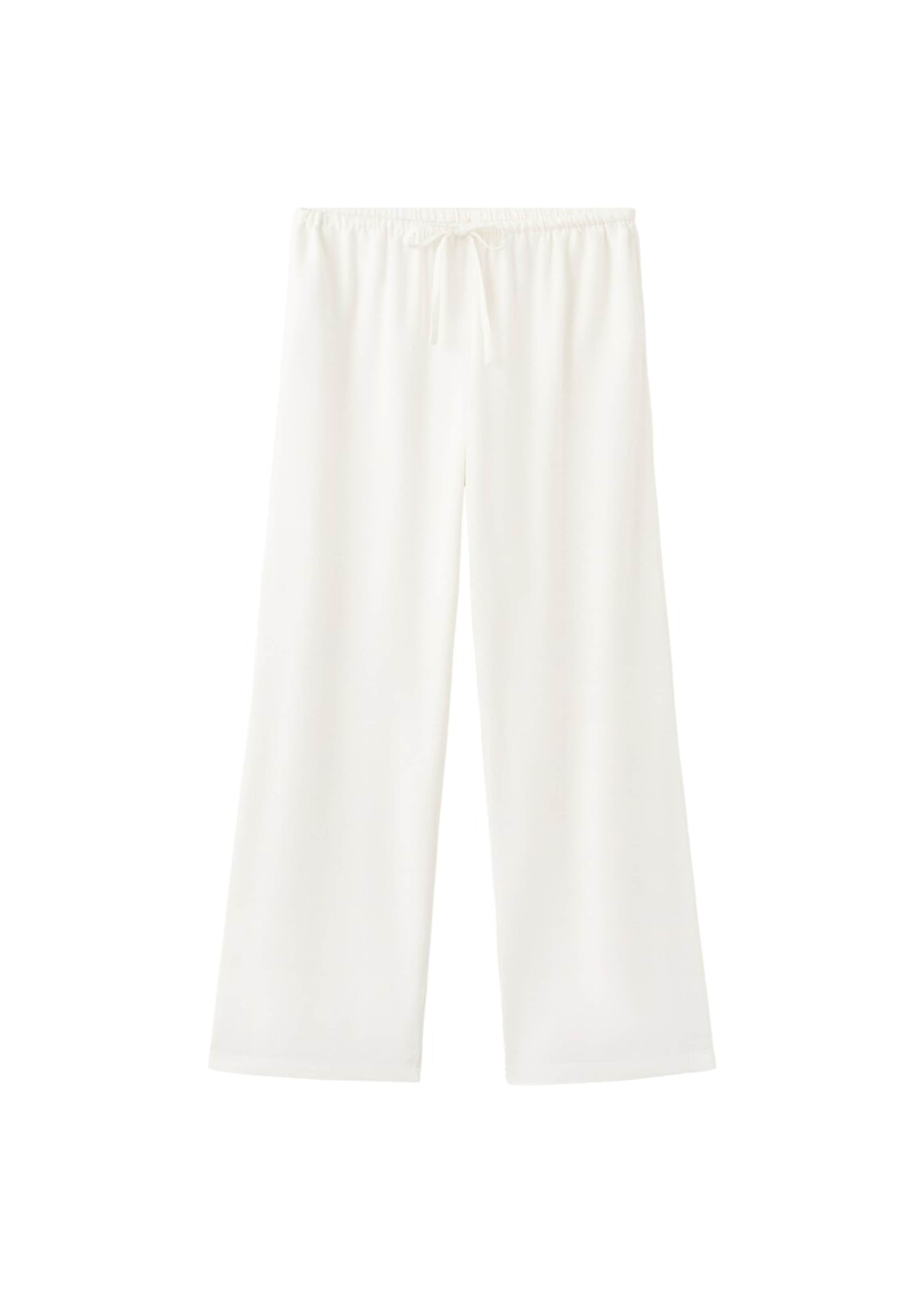 MANGO TEEN Wide Leg Hose 'Linenpo' in Weiß: Vorderseite