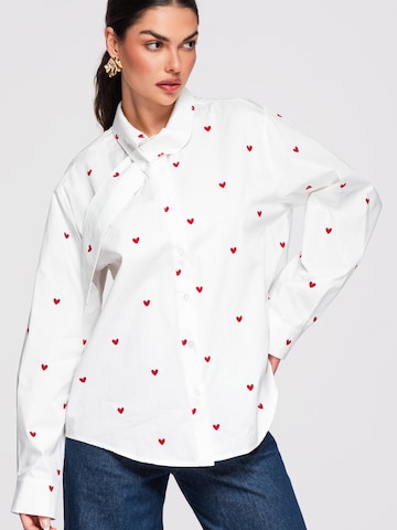 Ombre Blouse in Wit: voorkant