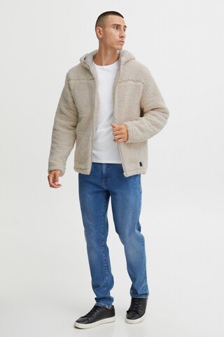 !Solid Fleece Jacket in Beige