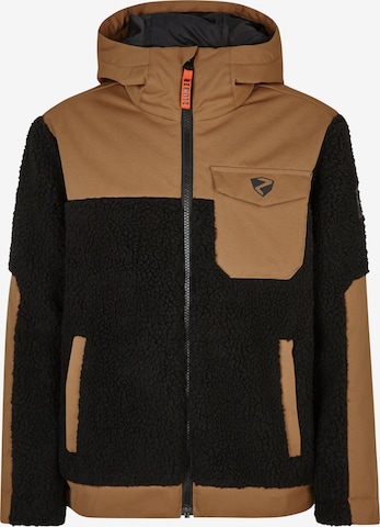 ZIENER Athletic Fleece Jacket 'ARJUN' in Brown: front