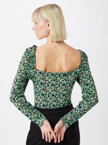 GLAMOROUS Shirt Bodysuit in Green