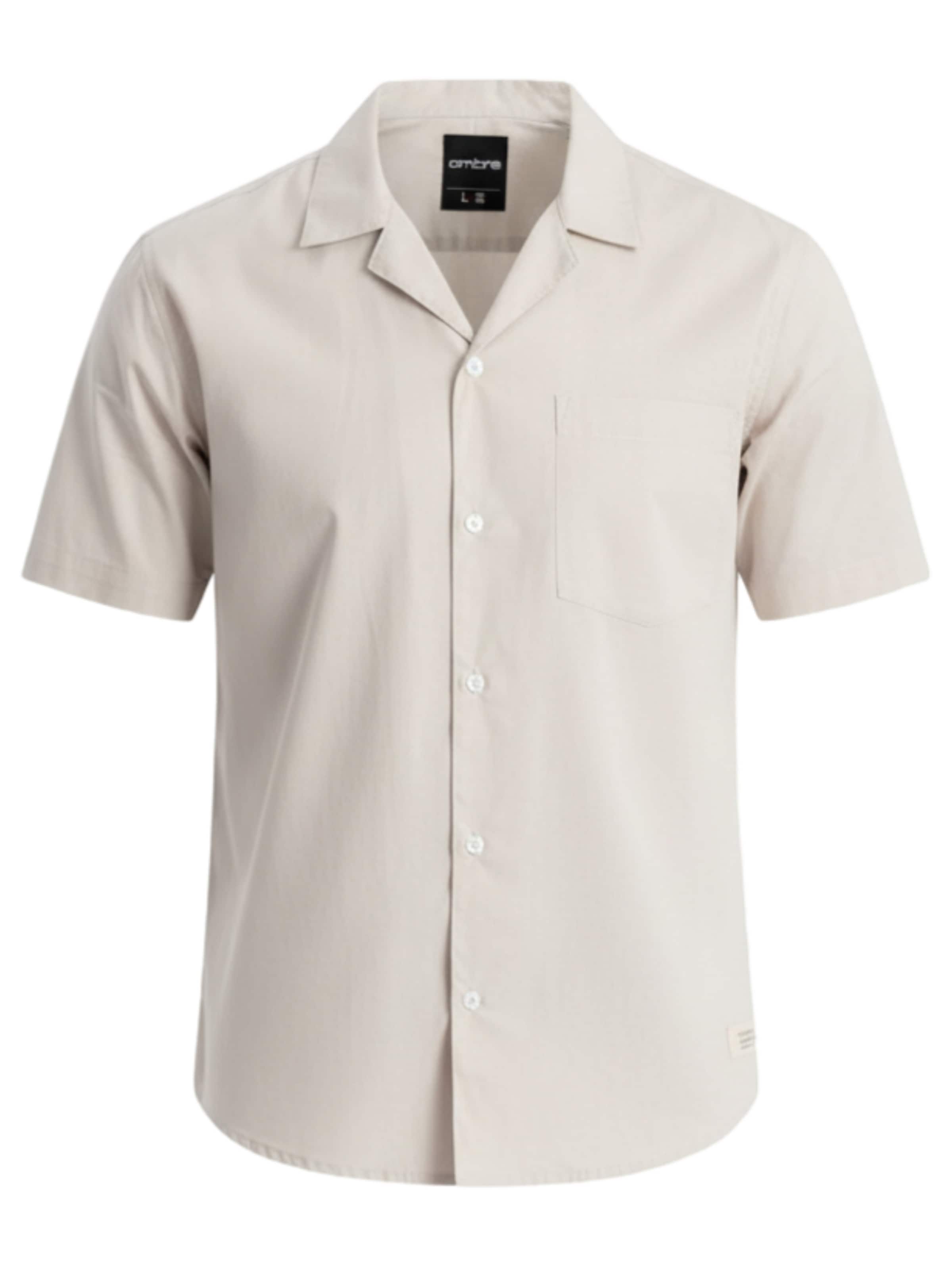 Ombre Overhemd 'OM-SHSS-0168' in Beige: voorkant